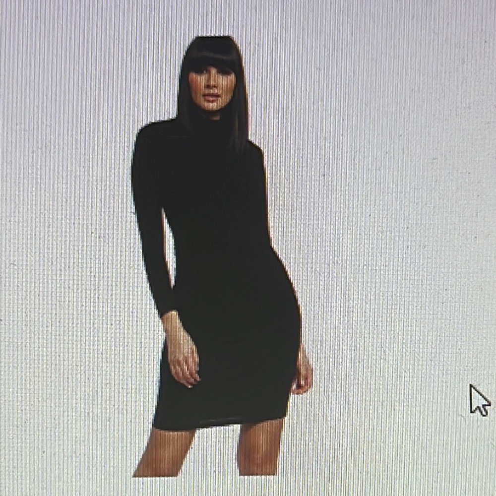 Ruched mock neck dress